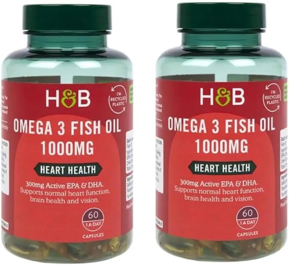 Omega 3 Fish Oil 1000mg 60 Capsules Pack of 2 W974183