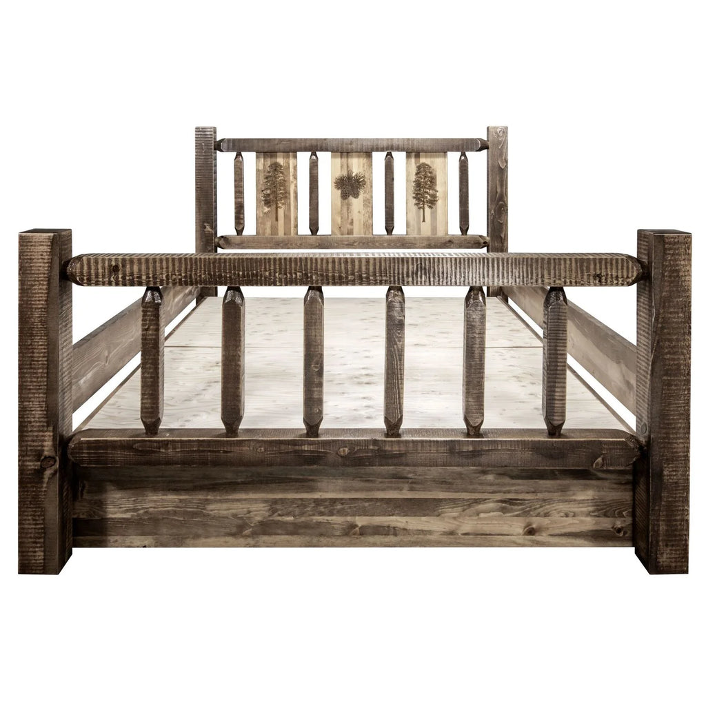 Brown Wood Twin Storage Bed T53434