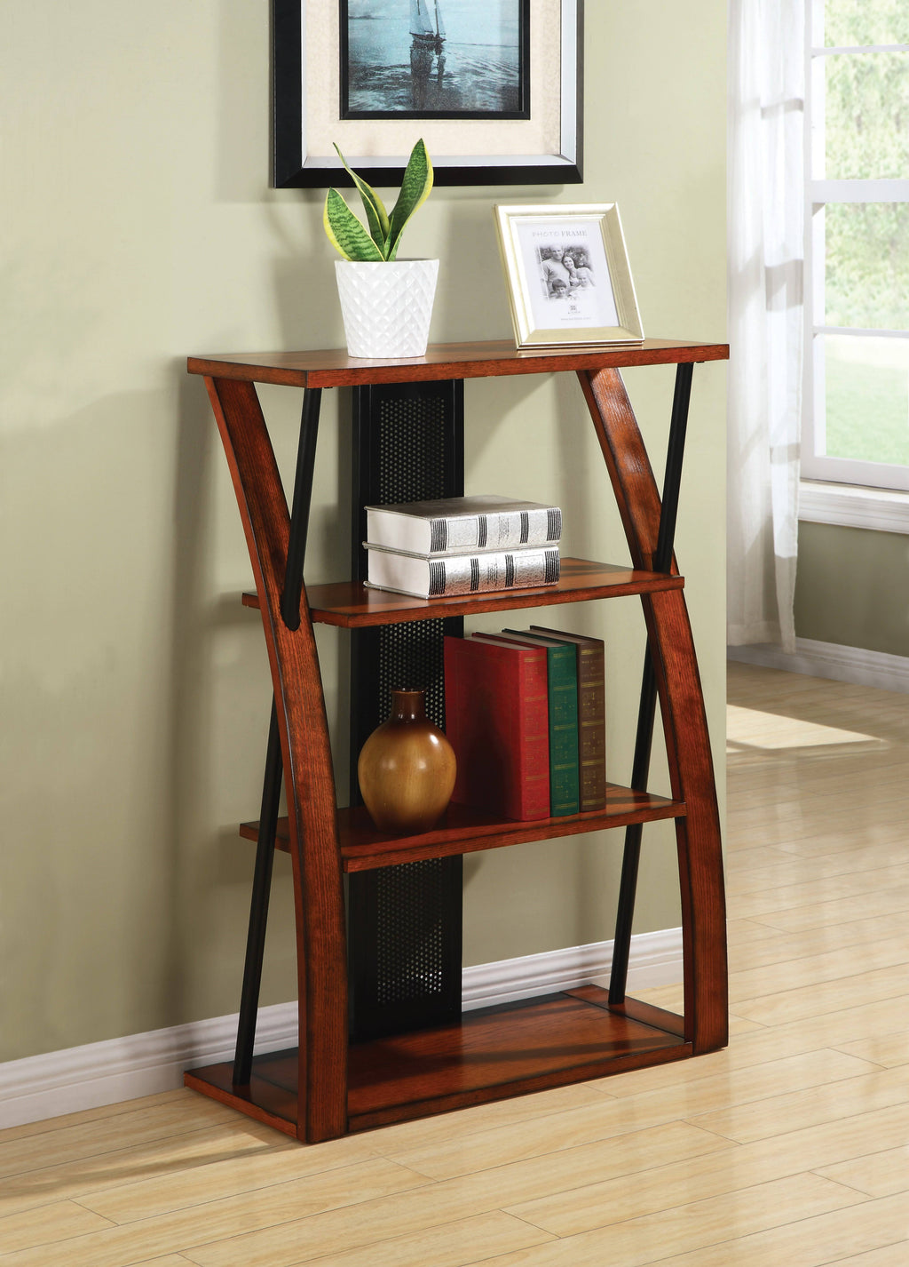 Black Medium Oak 3 Shelf Bookcase G56655