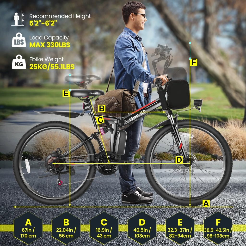 500W 26" 48V Full Suspension Folding Electric Bicycle N2143