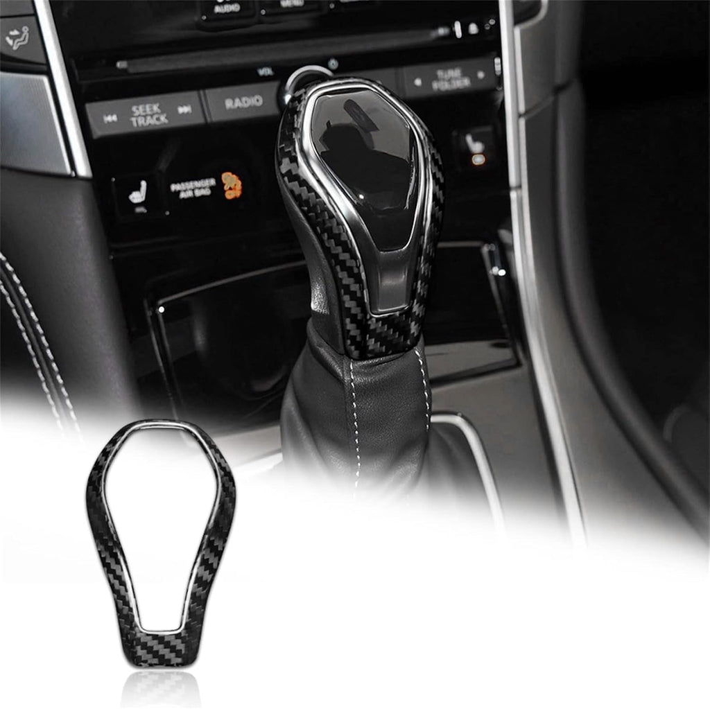 Carbon Fiber Gear Shift Knob Cover Sticker Pack of 2 Q84554