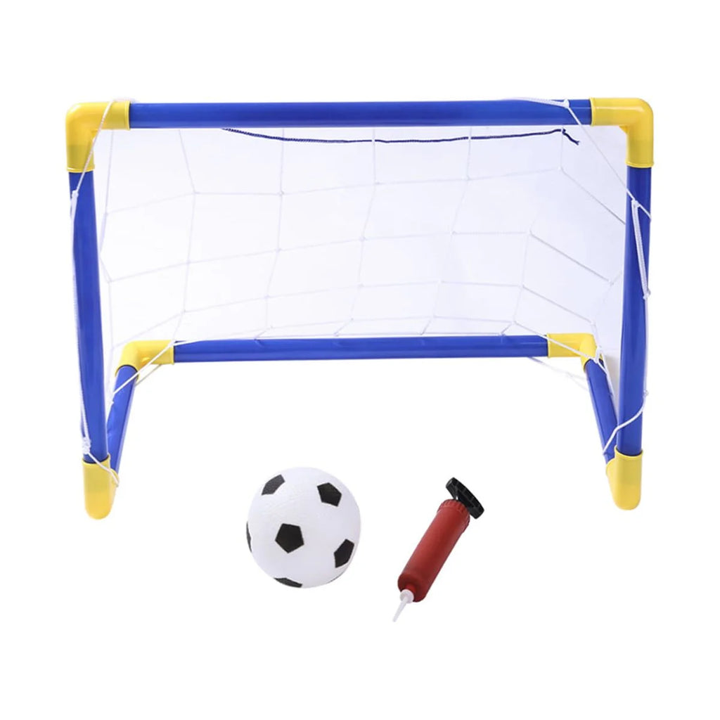 Folding Mini Soccer Goal Post Net Set with Pump Plastic W762