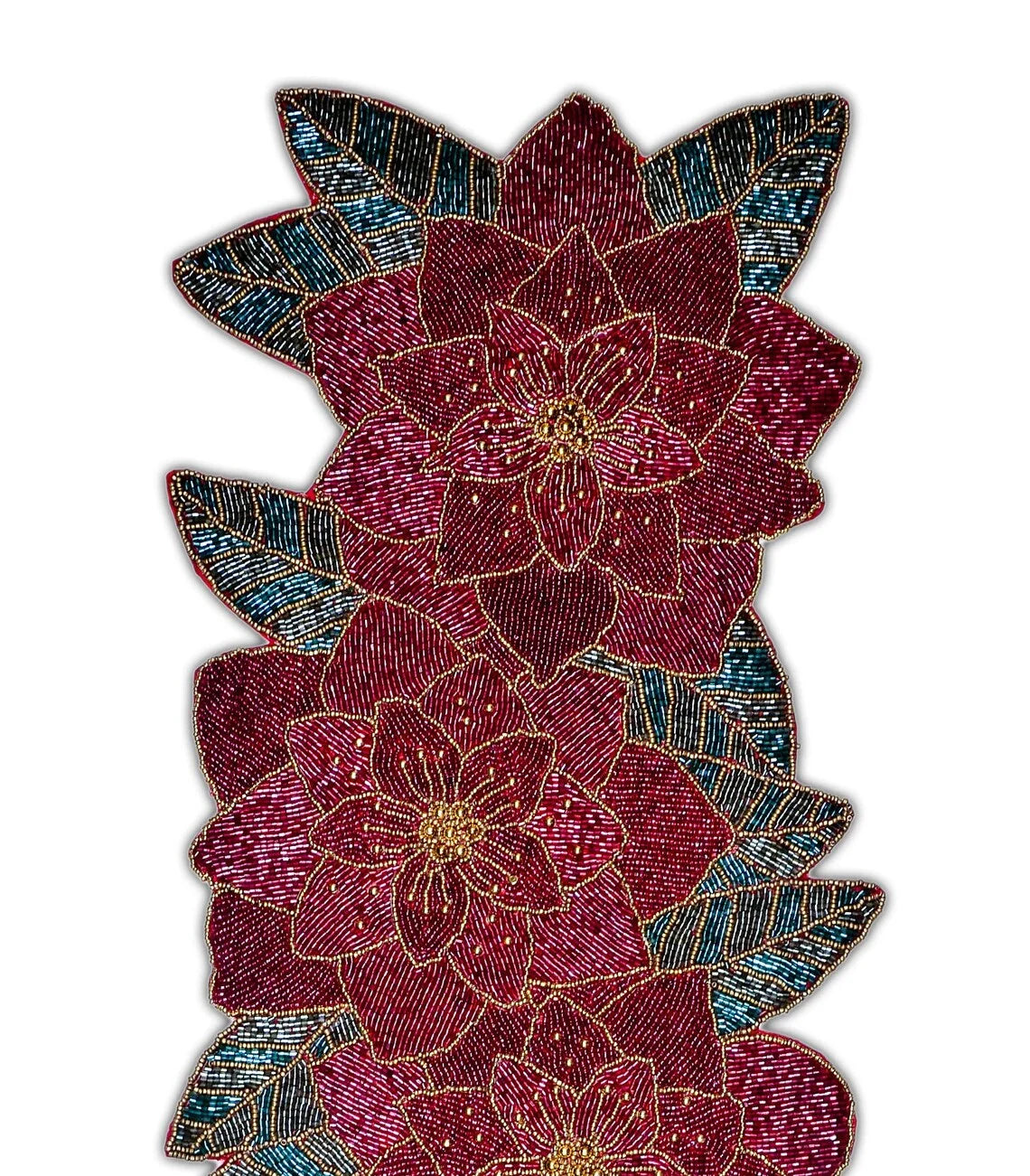 Handmade Beaded Floral Table Runner 13X36 Inch V313446