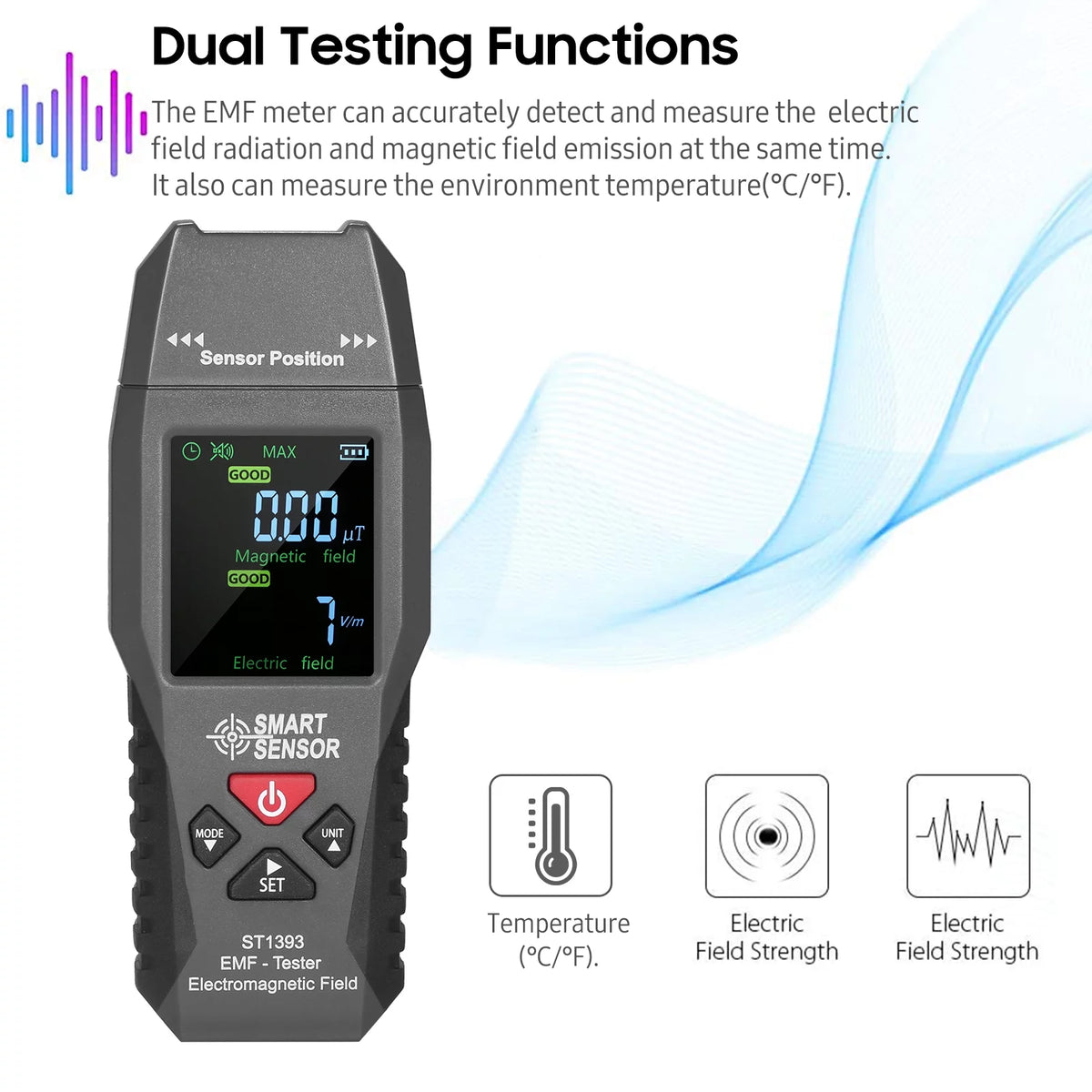 Handheld Digital LCD EMF Meter U6517