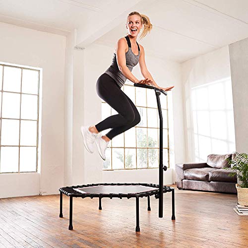 Blue/Green/Red Indoor Trampoline with Height Adjustable Bar D662