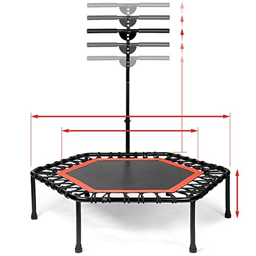 Blue/Green/Red Indoor Trampoline with Height Adjustable Bar D662