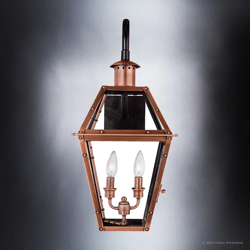 Copper Outdoor Wall Sconce with Clear Glass M91832