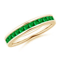 Natural Emerald Ring in 14K Yellow Gold, Size 6, 2mm C177319