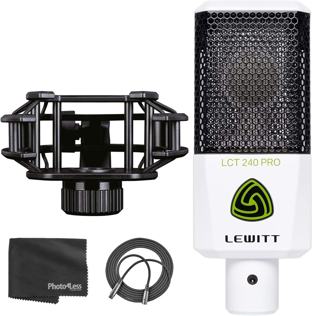 White Condenser Mic with Shock Mount and XLR Cable R214708