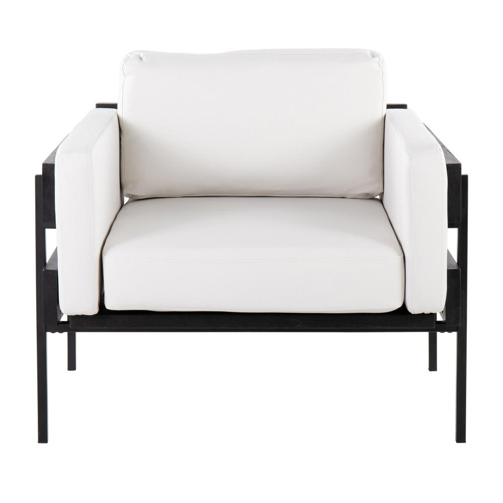 Black/White Faux Leather Accent Chair W30897