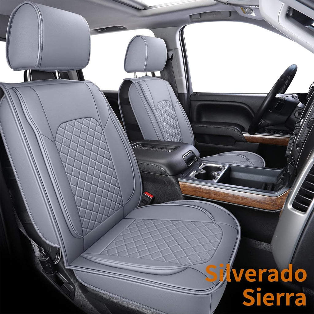 Black Faux Leather Seat Covers Front Set 2pcs K64776