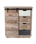 Rustic Sliding One Door Wood Cabinet V7066