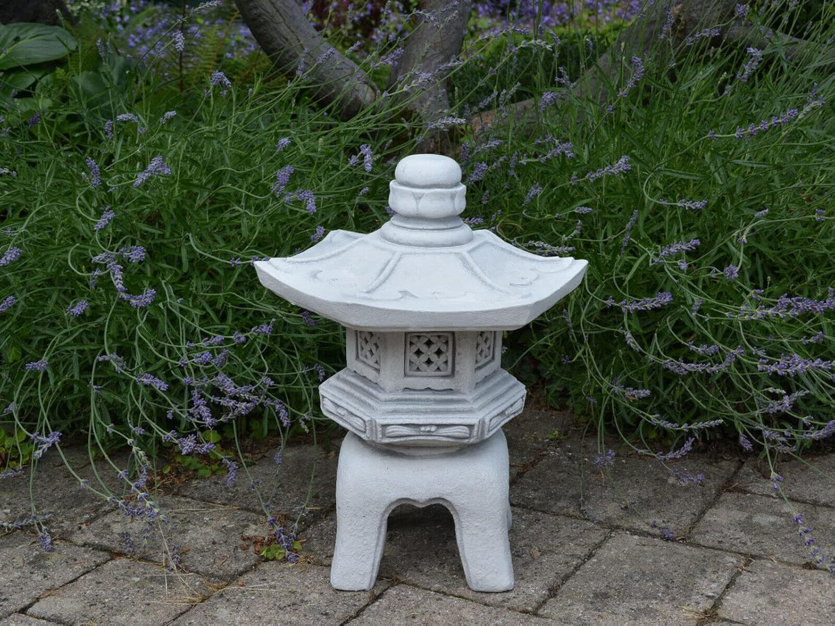 Gray Concrete Pagoda Lantern Statue L519255
