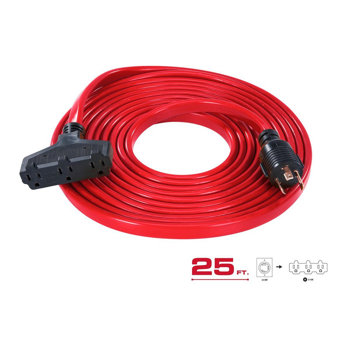 25 ft. 30 Amp 125V Generator Extension Cord Adapter E9753