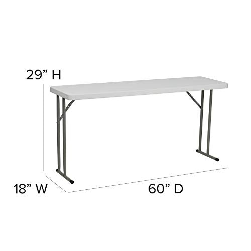 5' White Plastic Folding Training Table Y74368