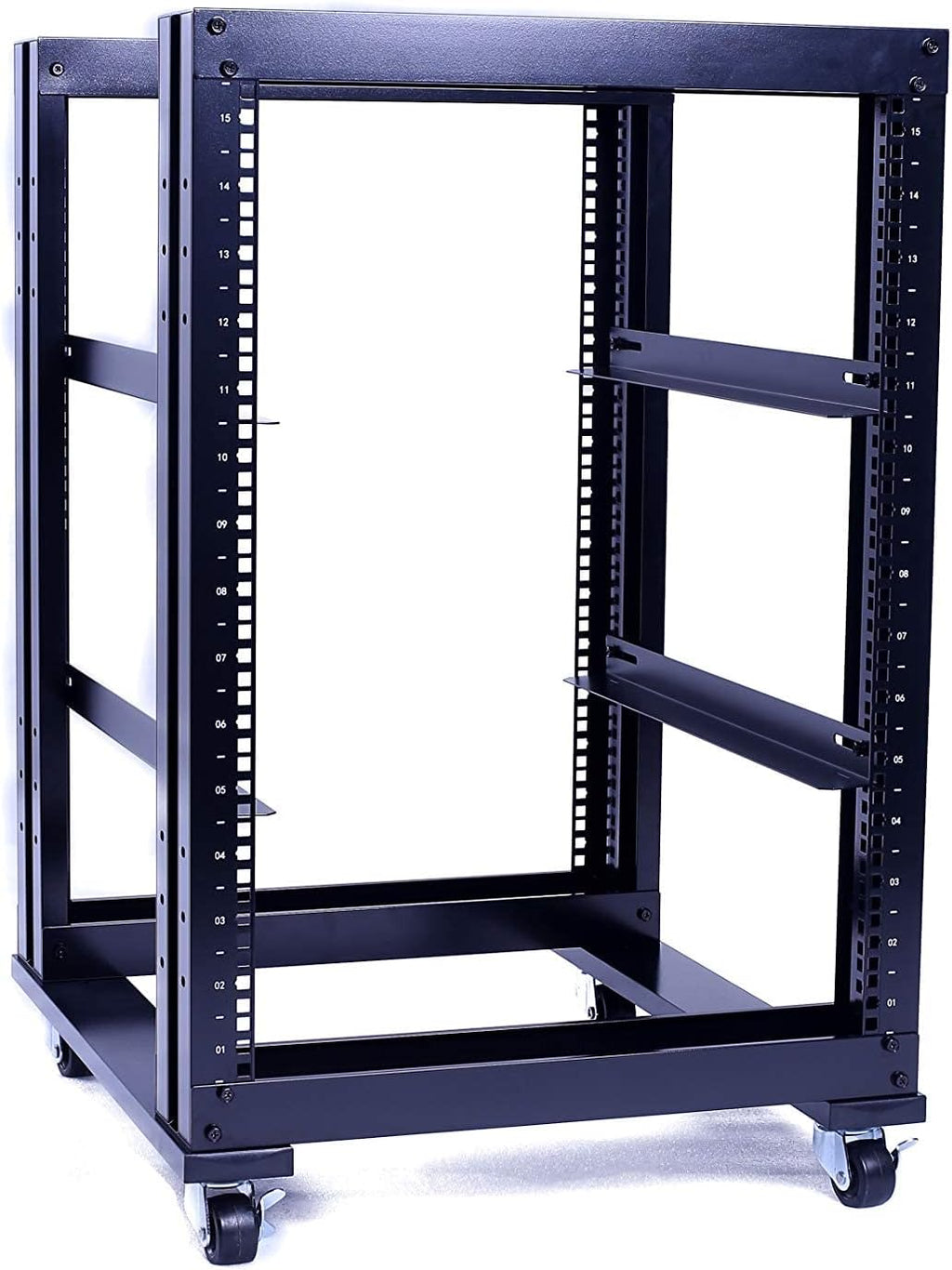 15U 4 Post Open Frame 19inch Steel Rack 24inch Deep X38812