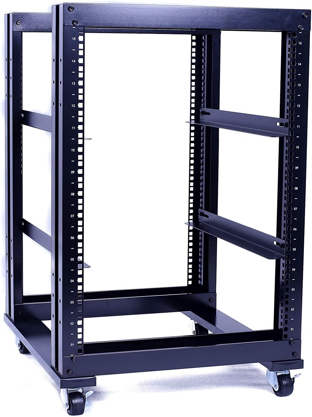 15U 4 Post Open Frame 19inch Steel Rack 24inch Deep X38812