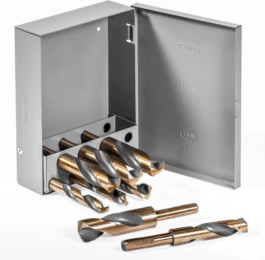 8-Piece High Speed Steel Drill Bit Set 1/2 Shank With Case D15765