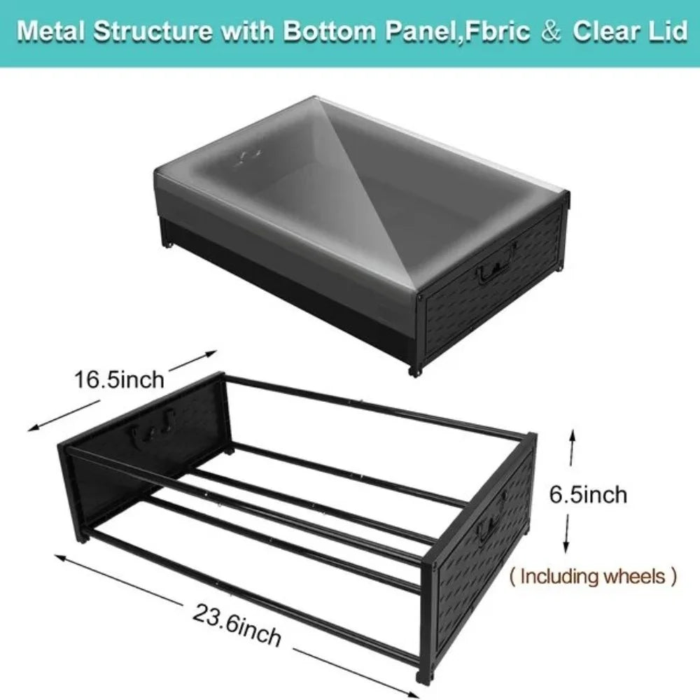 Under Bed Storage Containers with Wheels and Lid 2 Packs C711