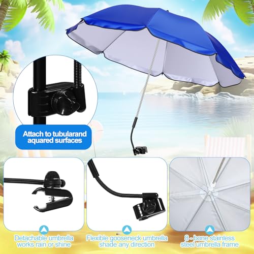 2 Set Folding Camping Chair with Umbrella and Foot Rest M881
