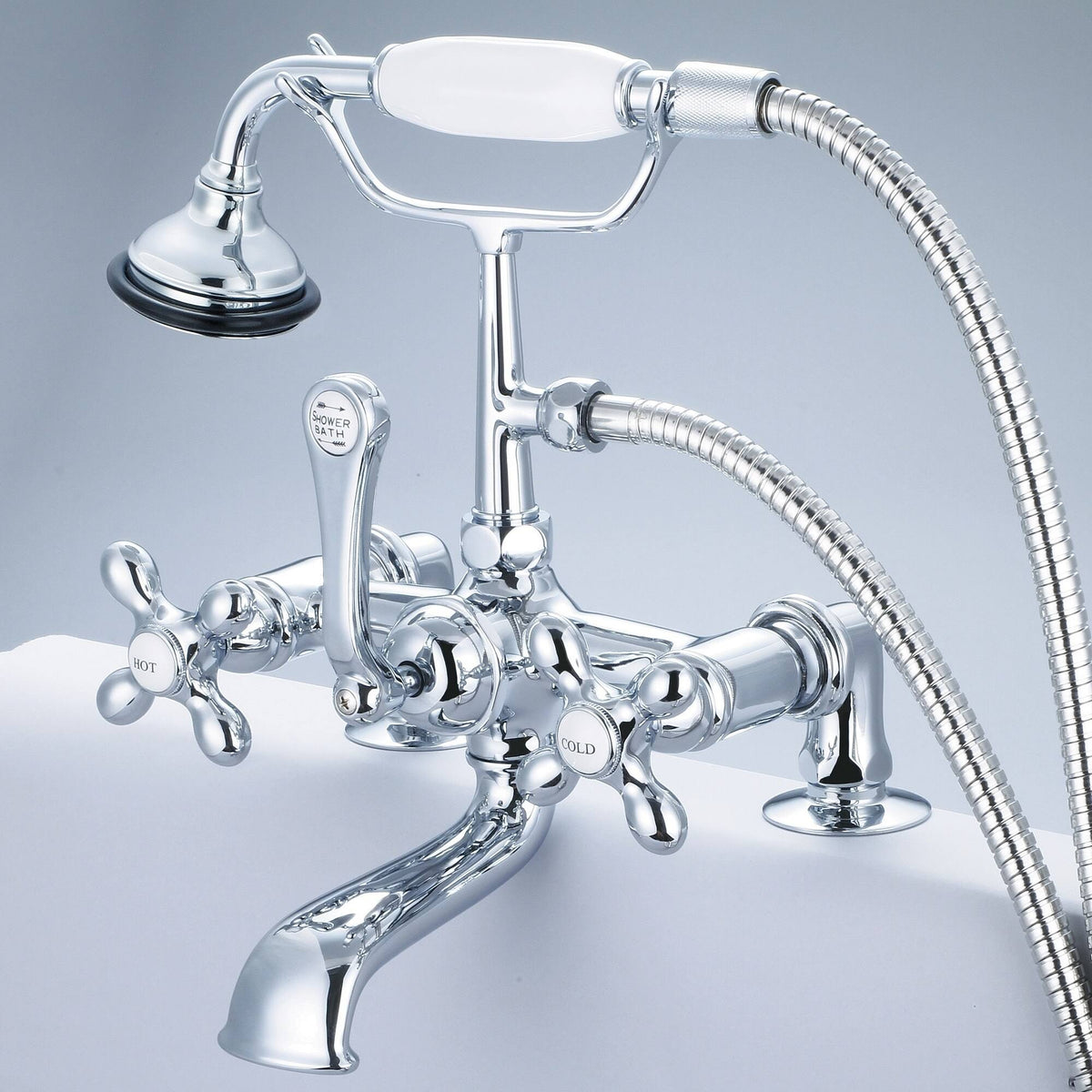Vintage Classic 7-Inch Spread Deck Mount Tub Faucet with Handheld Shower F779