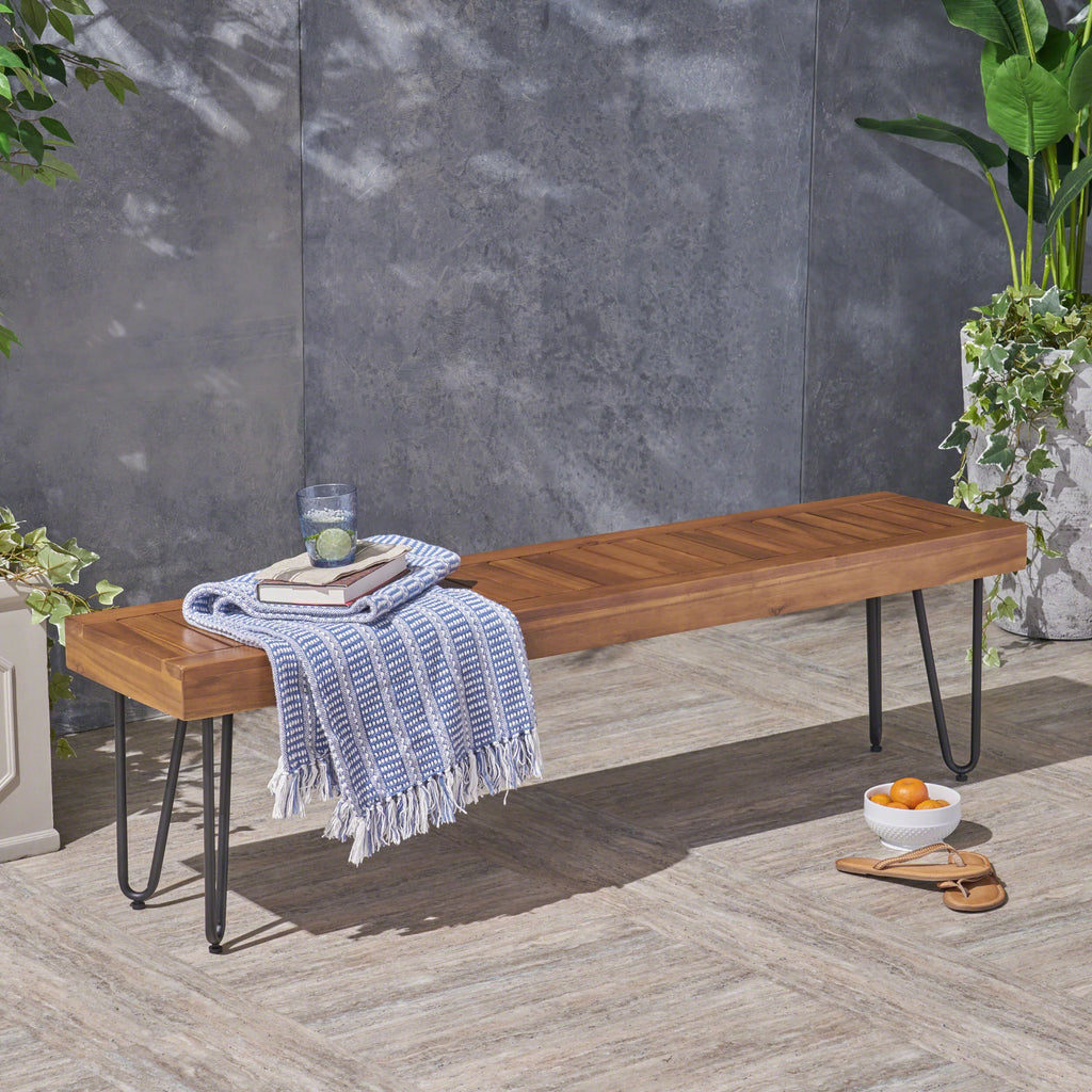 Wood and Metal Bench R316