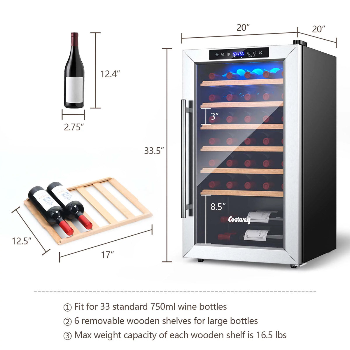 20 Inch Cooler Refrigerator with Tempered Glass Door G257