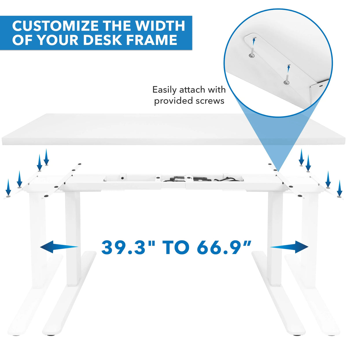 Electric Standing Desk Frame with 55" Desktop, White H31887