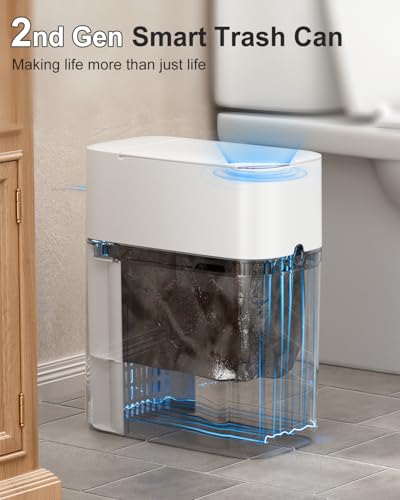 3 Gallon White Slim Motion Sensor Trash Can U72678