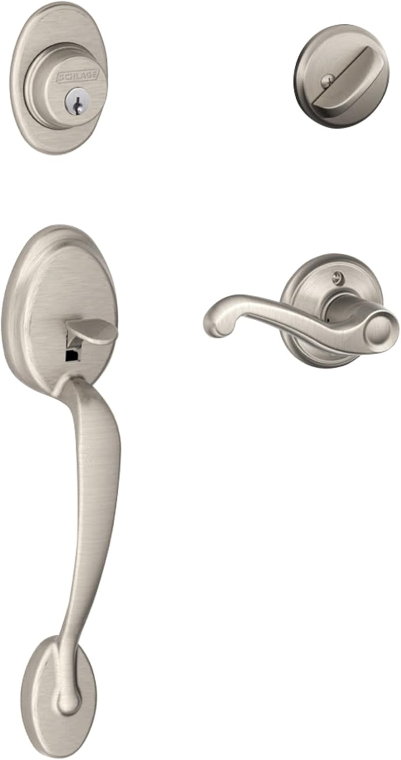 Front Entry Handleset with Deadbolt, Satin Nickel H559