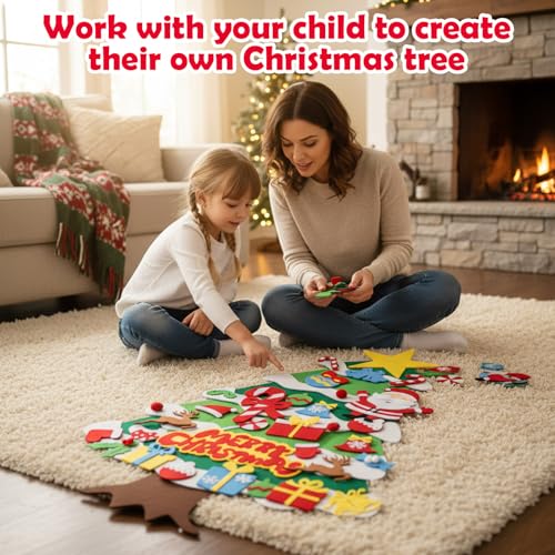 3.5ft Felt Christmas Tree with 50 Ornaments A8419