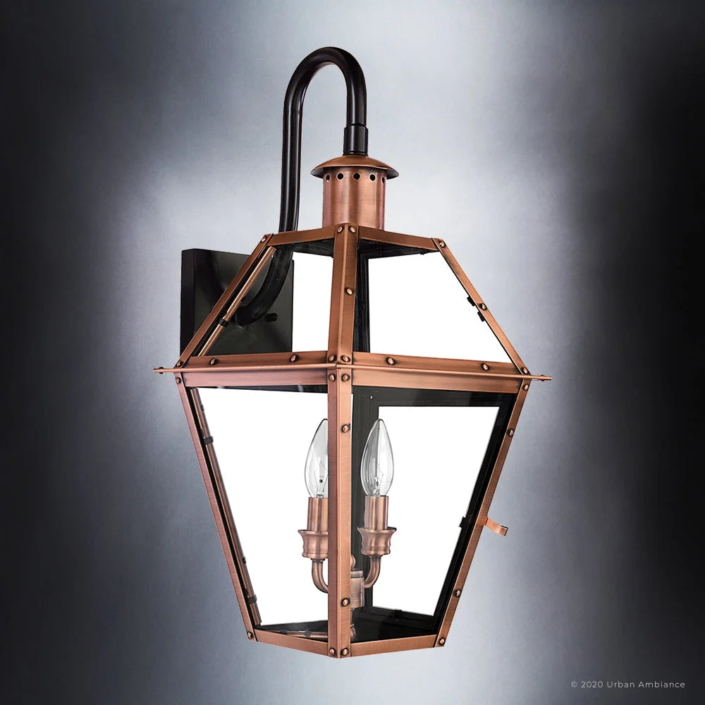 Copper Outdoor Wall Sconce with Clear Glass M91832