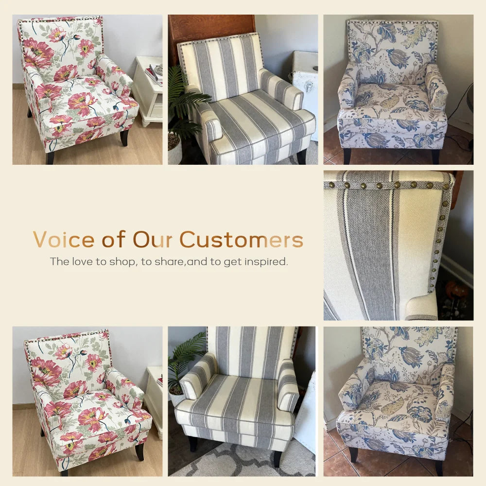 Set of 2 Upholstered Accent Chair with Wooden Legs P87853