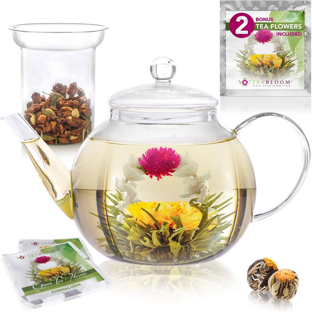 34 oz Heat Resistant Borosilicate Glass Teapot with Infuser I3664
