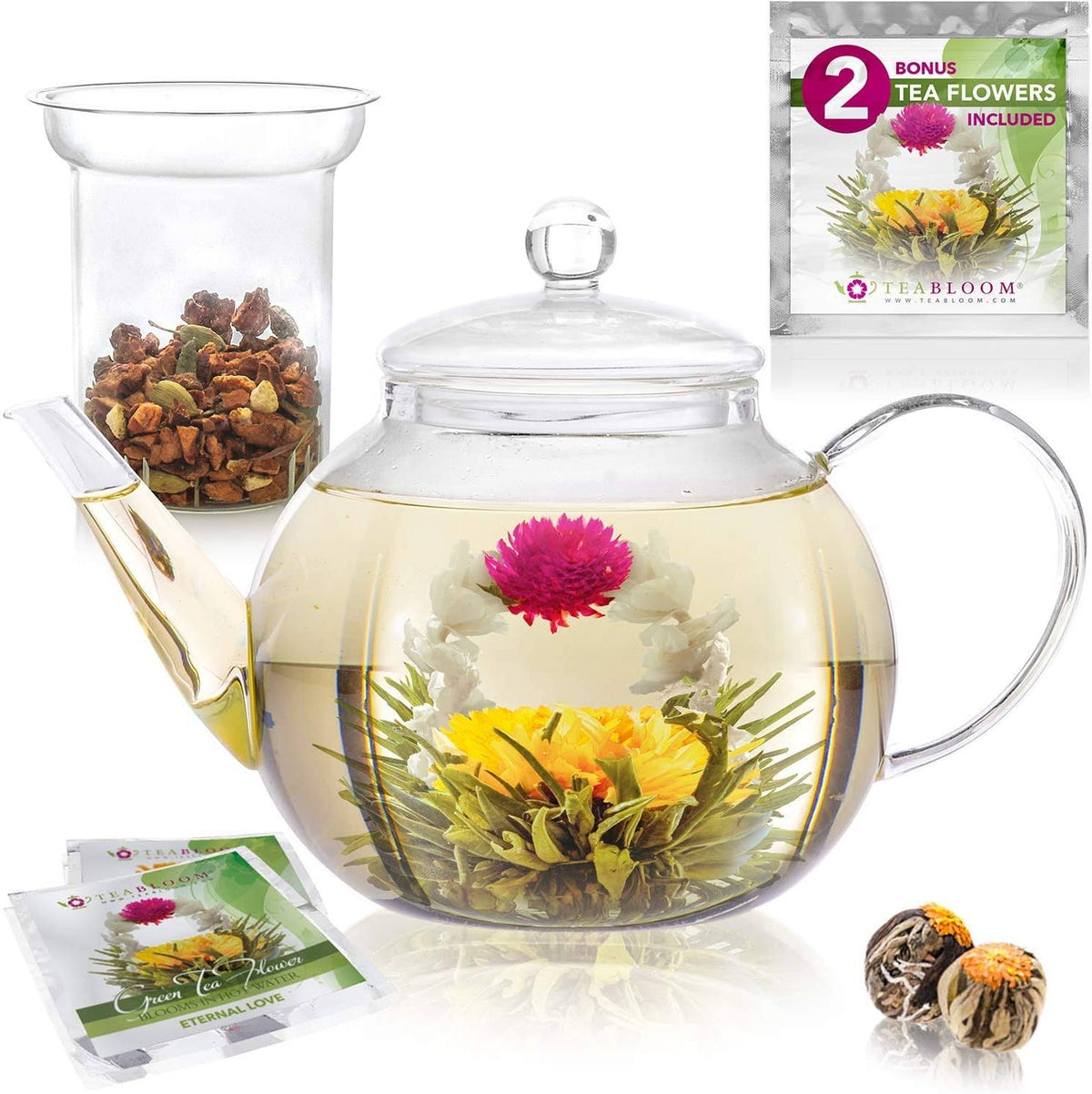 34 oz Heat Resistant Borosilicate Glass Teapot with Infuser I3664