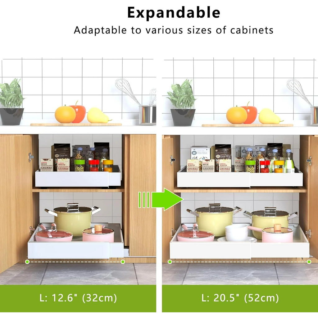 2 Pack Expandable Pull Out Cabinet Organizer 21Deep B6680