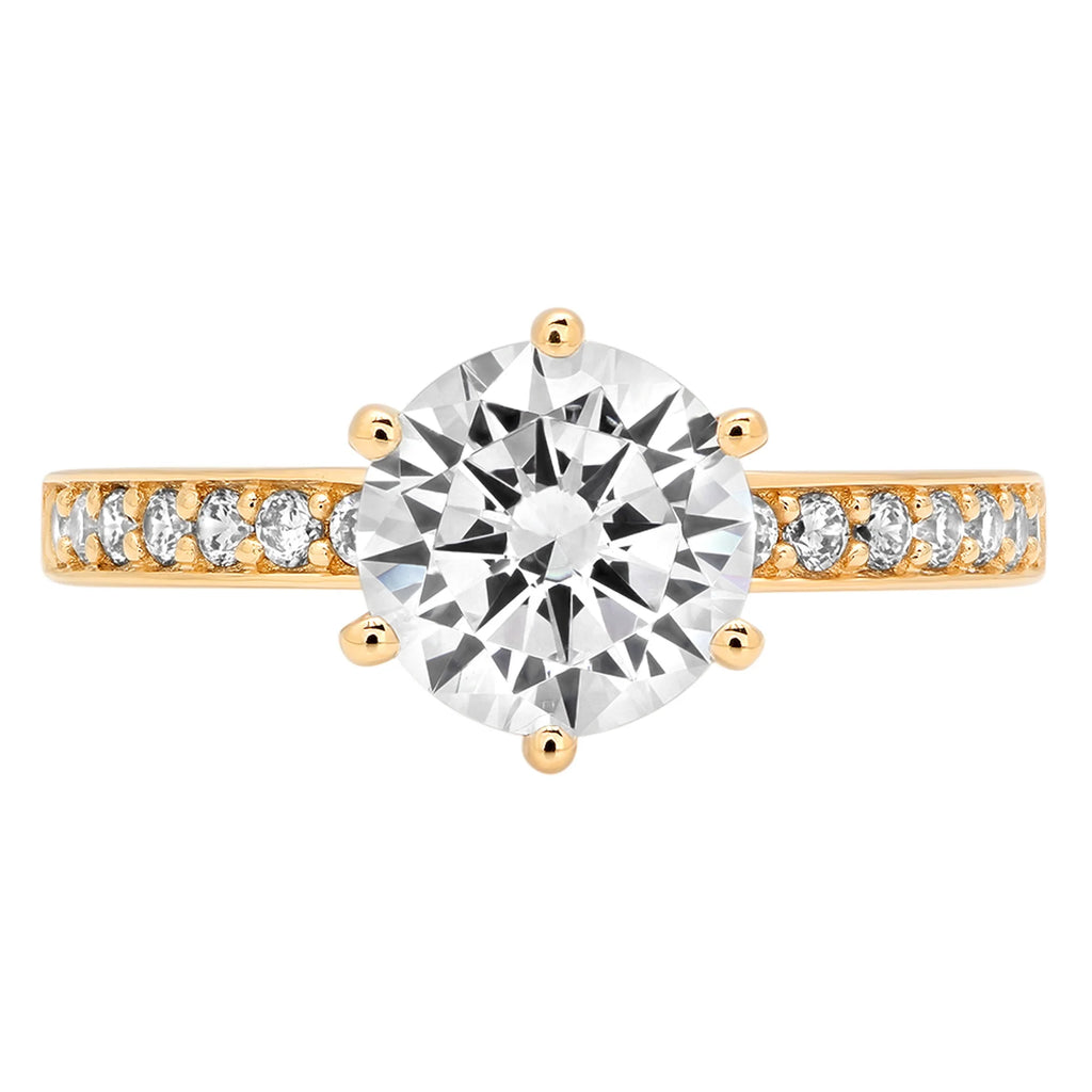 14K Yellow Gold Cultured Diamond Engagement Ring size 9 J29576