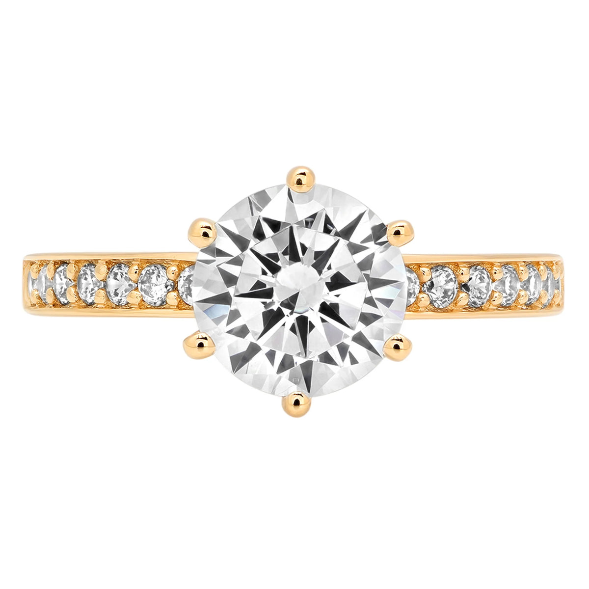 14K Yellow Gold Cultured Diamond Engagement Ring size 9 J29576