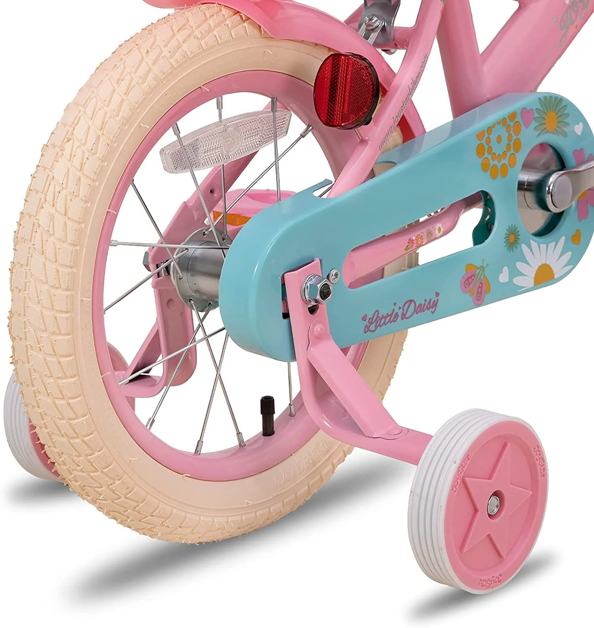 16 Inch Kids Bike with Training Wheels and Basket White F6806