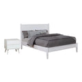 White Solid Wood King Bedroom Set with Nightstand E87084