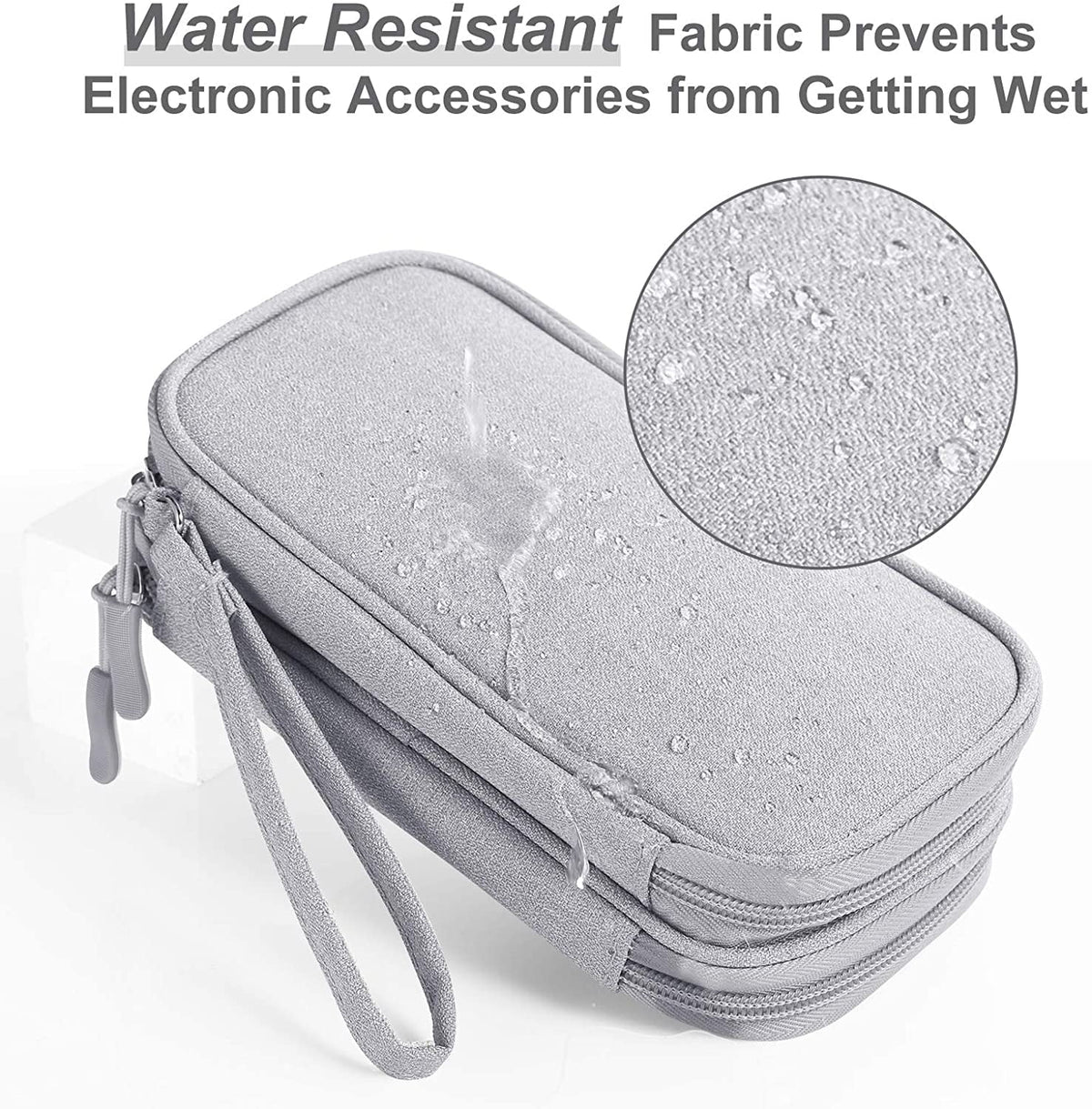 Compact Light Grey Travel Electronics Organizer Bag G612613