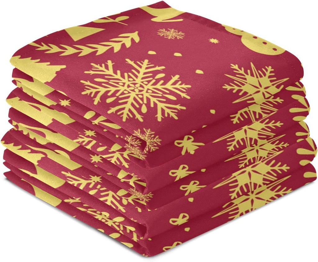 Reindeer Bells Snowflakes Kitchen Towels Set of 4 Dishcloths Ultra Absorbent 28'' x 18'' N772