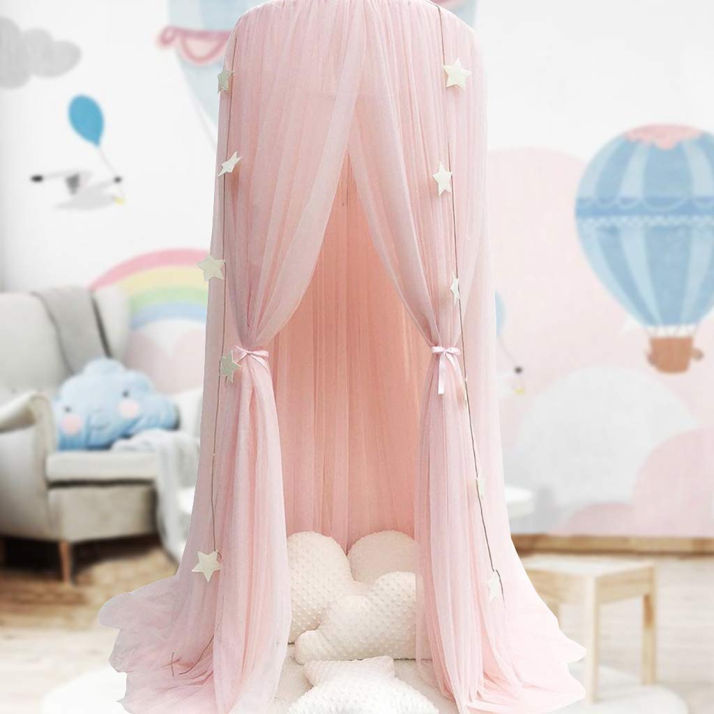 White Princess Bed Canopy Mosquito Net Dome Curtains G8967