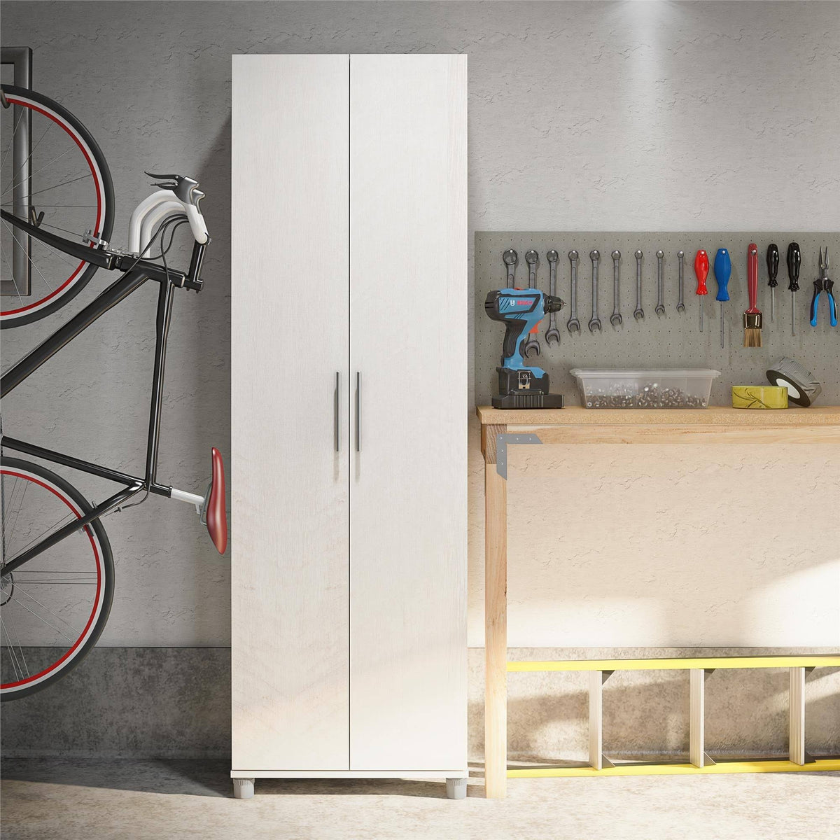 Ivory Oak Utility Storage Cabinet F27214