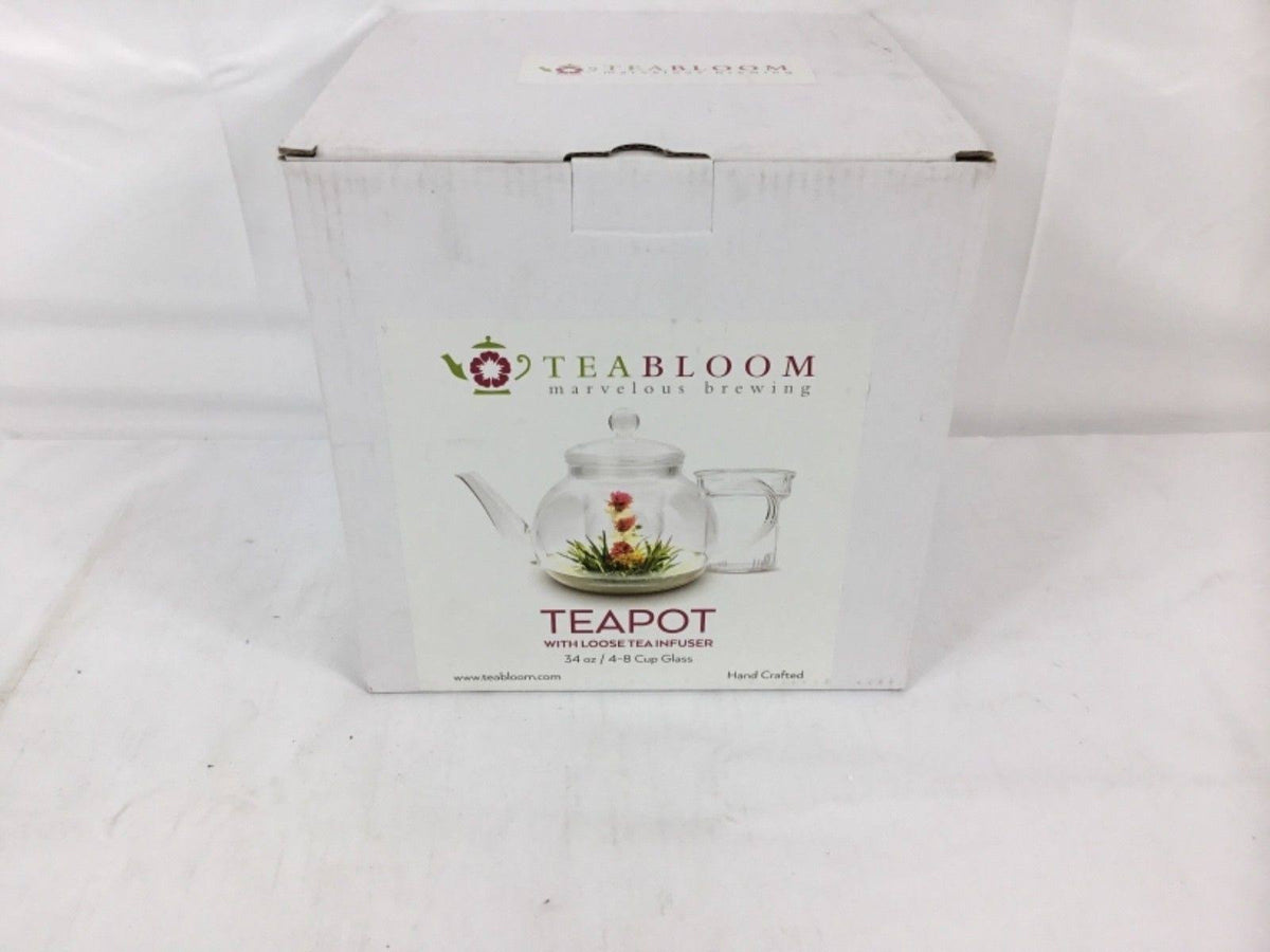 34 oz Heat Resistant Borosilicate Glass Teapot with Infuser I3664