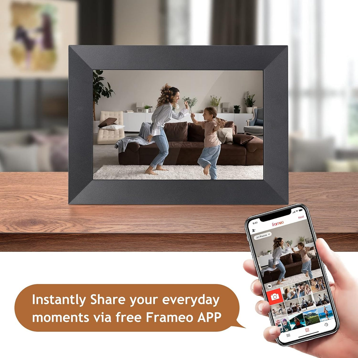 9Inch Digital Photo Frame with 1024 x 768 HD IPS Display Q98061