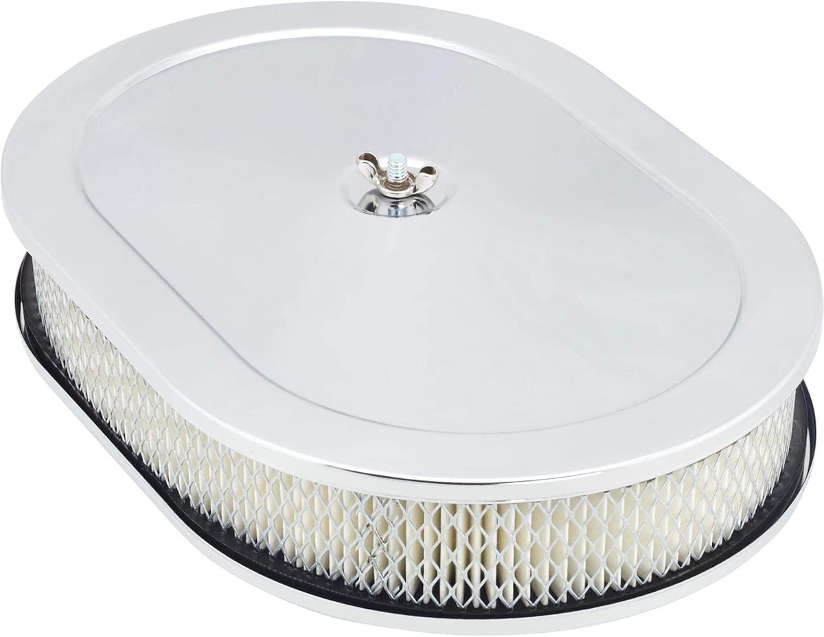 Oval 12 Inch Chrome Air Cleaner Pack of 2 P402