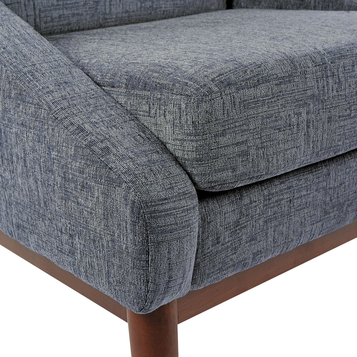 Navy Fabric Chair with Coffee Legs X8163