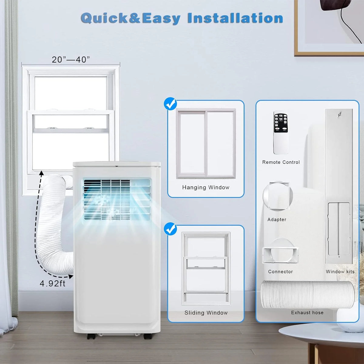 10000 BTU Portable Indoor Air Conditioner with Remote Control F1394