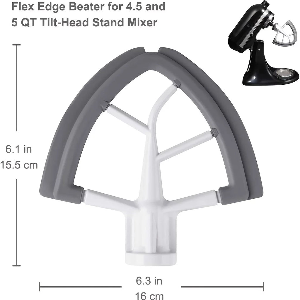 Flex Edge Beater For KitchenAid Tilt-Head Stand Mixer, 4.5-5 Quart Flat Beater Paddle With Flexible Silicone Edges S9455